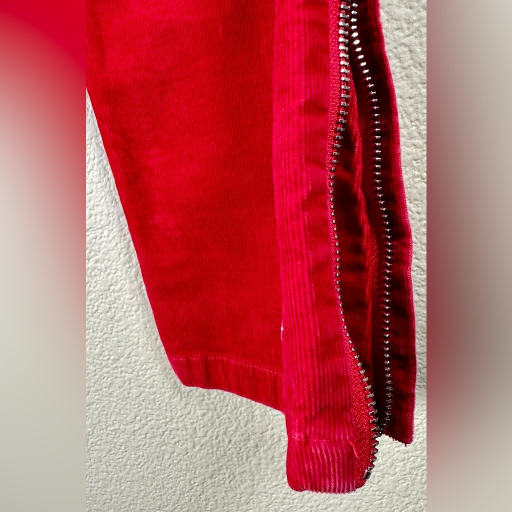 Zadig & Voltaire Women’s Evron Velours Red Corduroy Pants - Picture 7 of 10